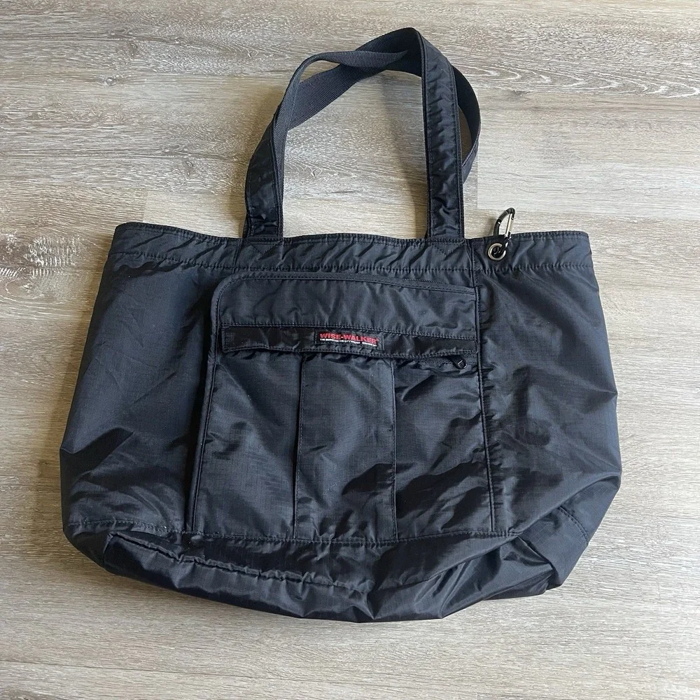 Wise Walker Nomadic City Walker Nylon Tote Messenger Bag Black 19